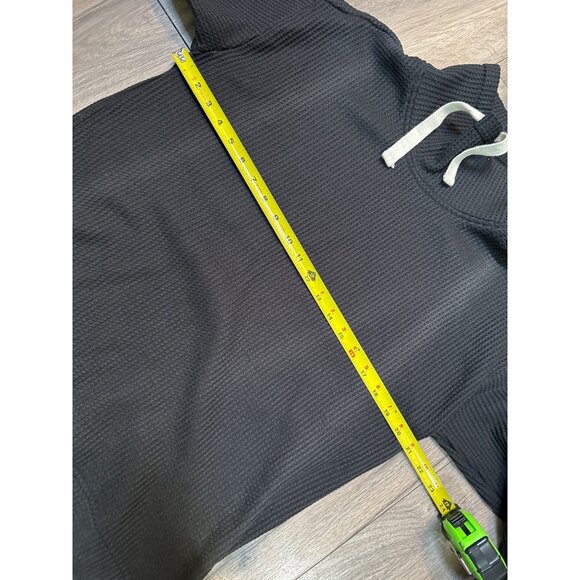 LL Bean Women's M Birchwood Brushed Waffle Funnelneck Black Pullover - Picture 4 of 6